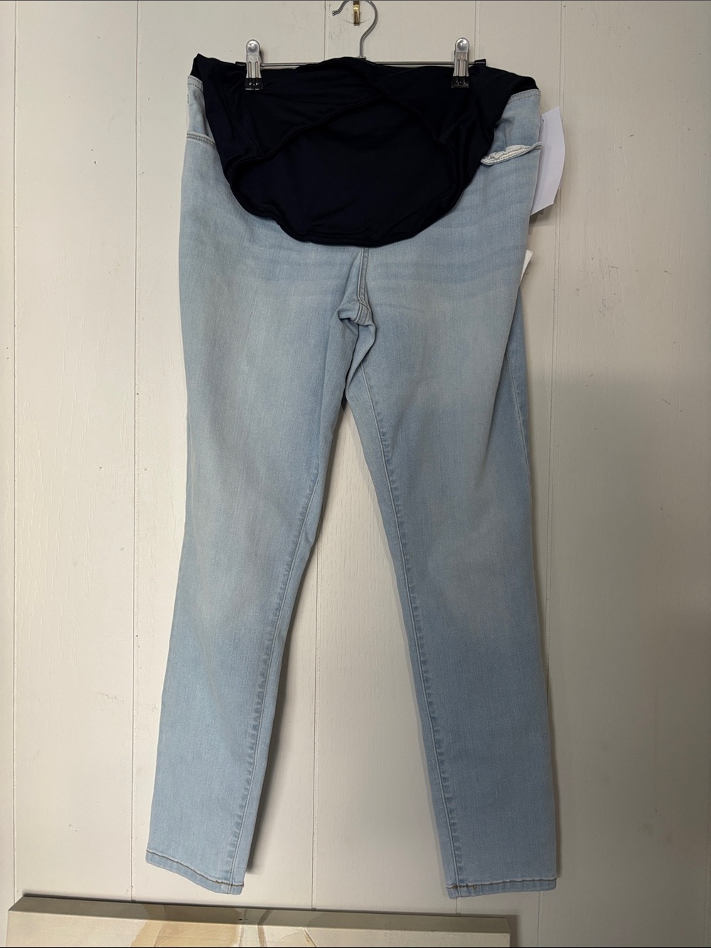 Isabel Maternity by Ingrid & Isabel Light Blue Skinny Jeans with Black Pane